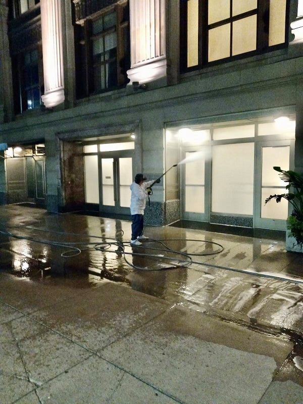 Commercial Side walk Storefront Action Shot United Mobile Power Wash & Pressure Washing Services_Commercial_Southfield Michigan_135