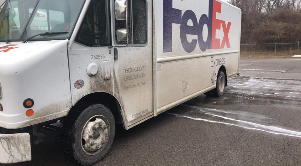 FedEx Before-Truck & Fleet Washing_United Mobile Power Wash & Pressure Washing Services_Commercial_Southfield Michigan